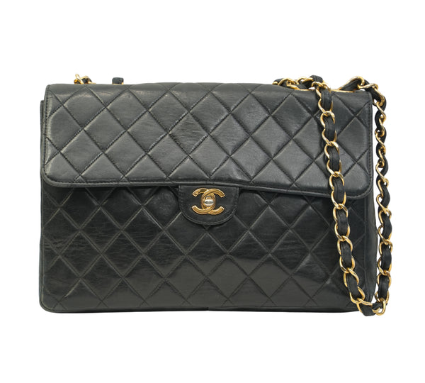 Black Medium Classic Double Flap Bag