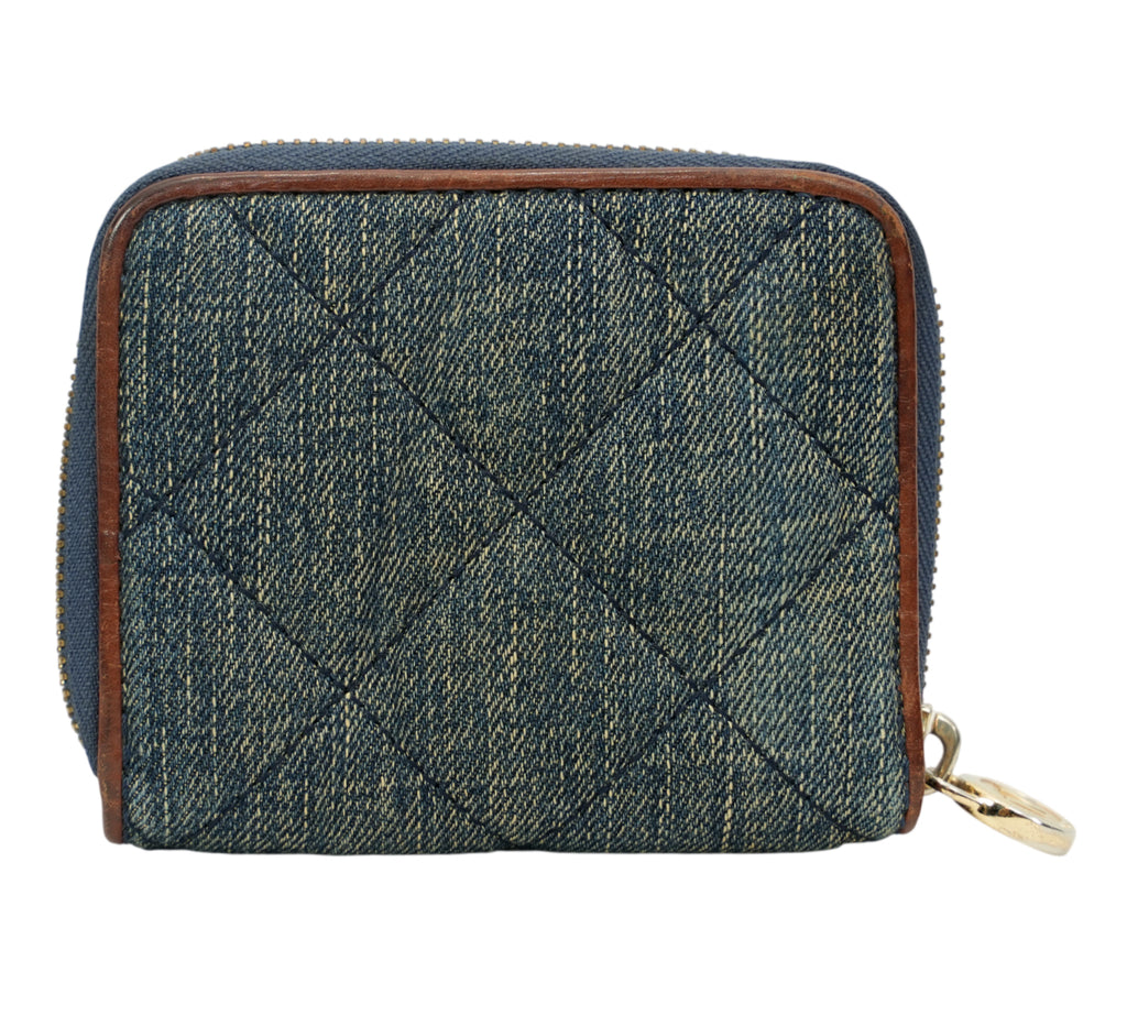 Jet Set Small Quilted Denim Zip-Around Wallet