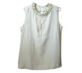 White Top With Embellished Neckline Size – M