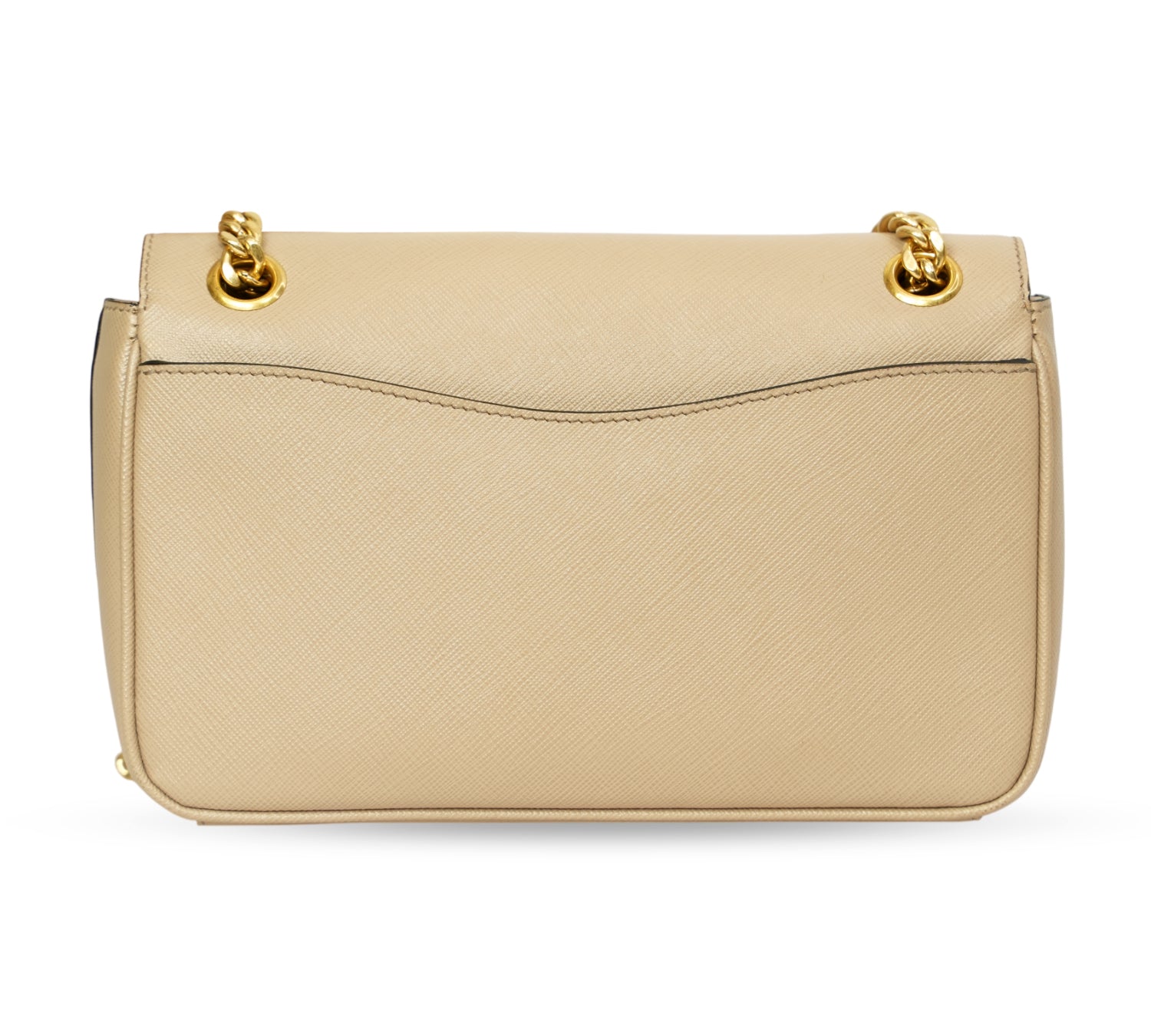 Cammeo Saffiano Leather Pattina Flap Chain Shoulder Bag
