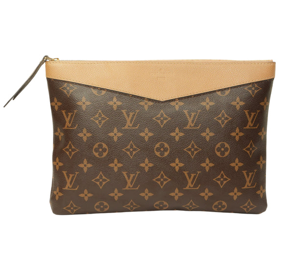 Camel Hue Monogram Canvas Daily Pouch