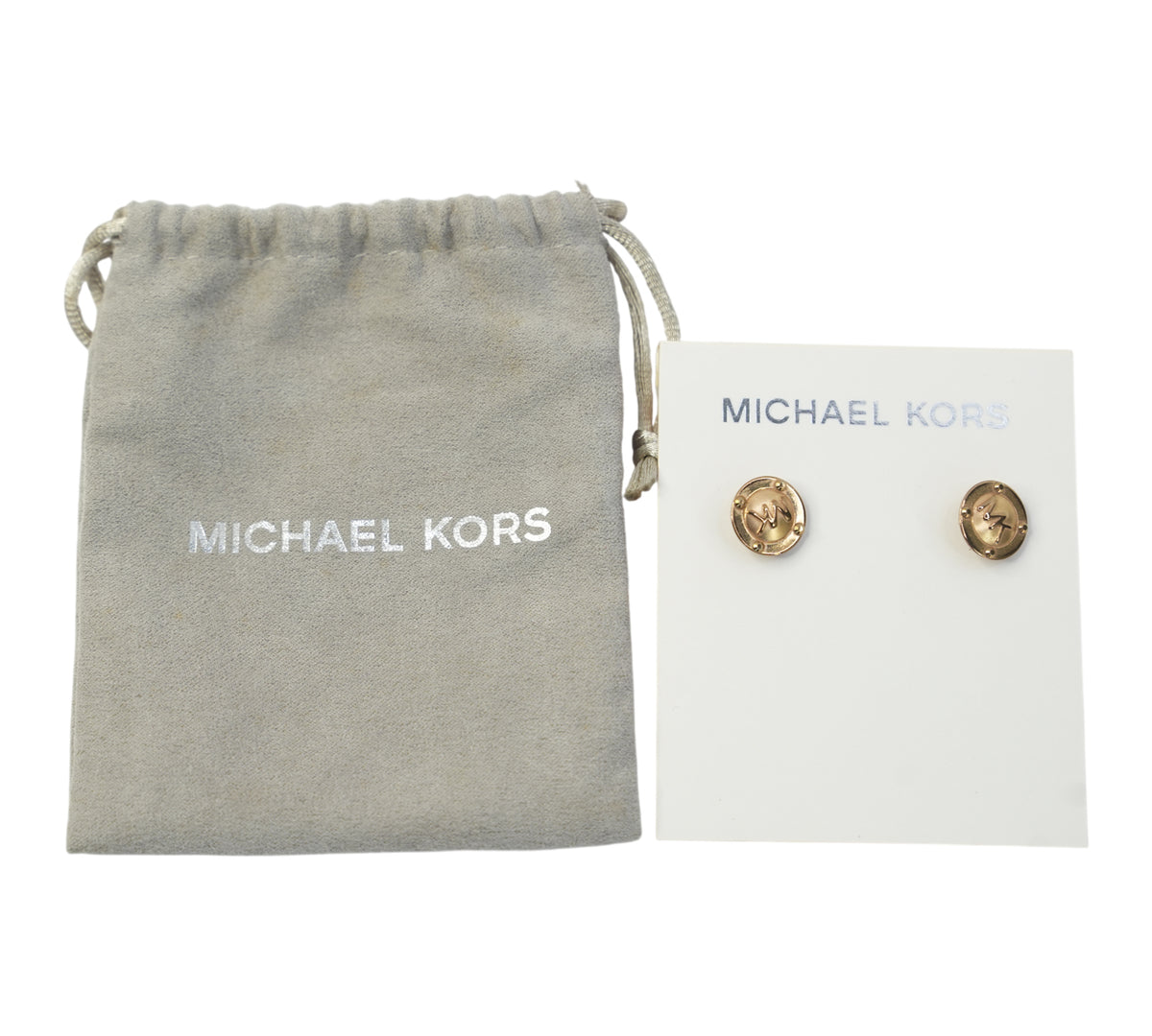 Michael Kors Heritage Logo Button Stud Earrings