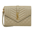 Dark Beige Mix Matelassé Grain De Poudre Envelope Flap Pouch