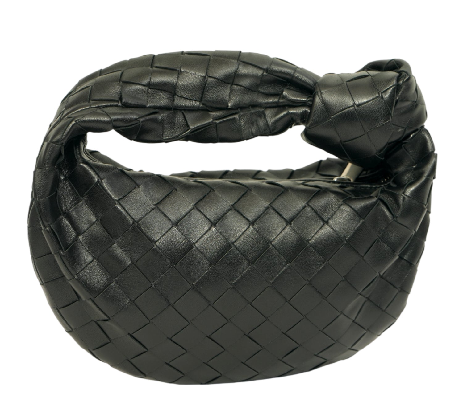 Black Intrecciato Leather Mini Jodie Bag