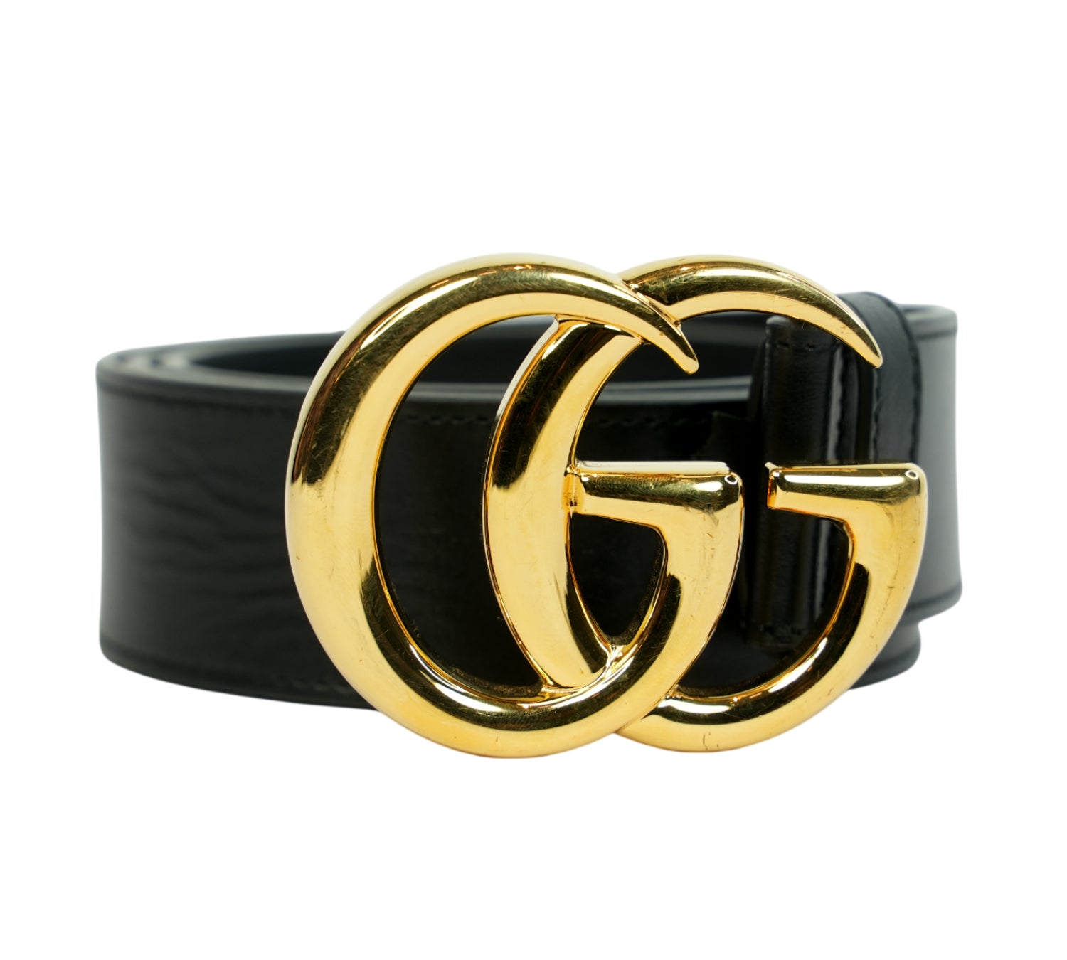 GG Marmont Black Leather Belt Size - 90 Cm