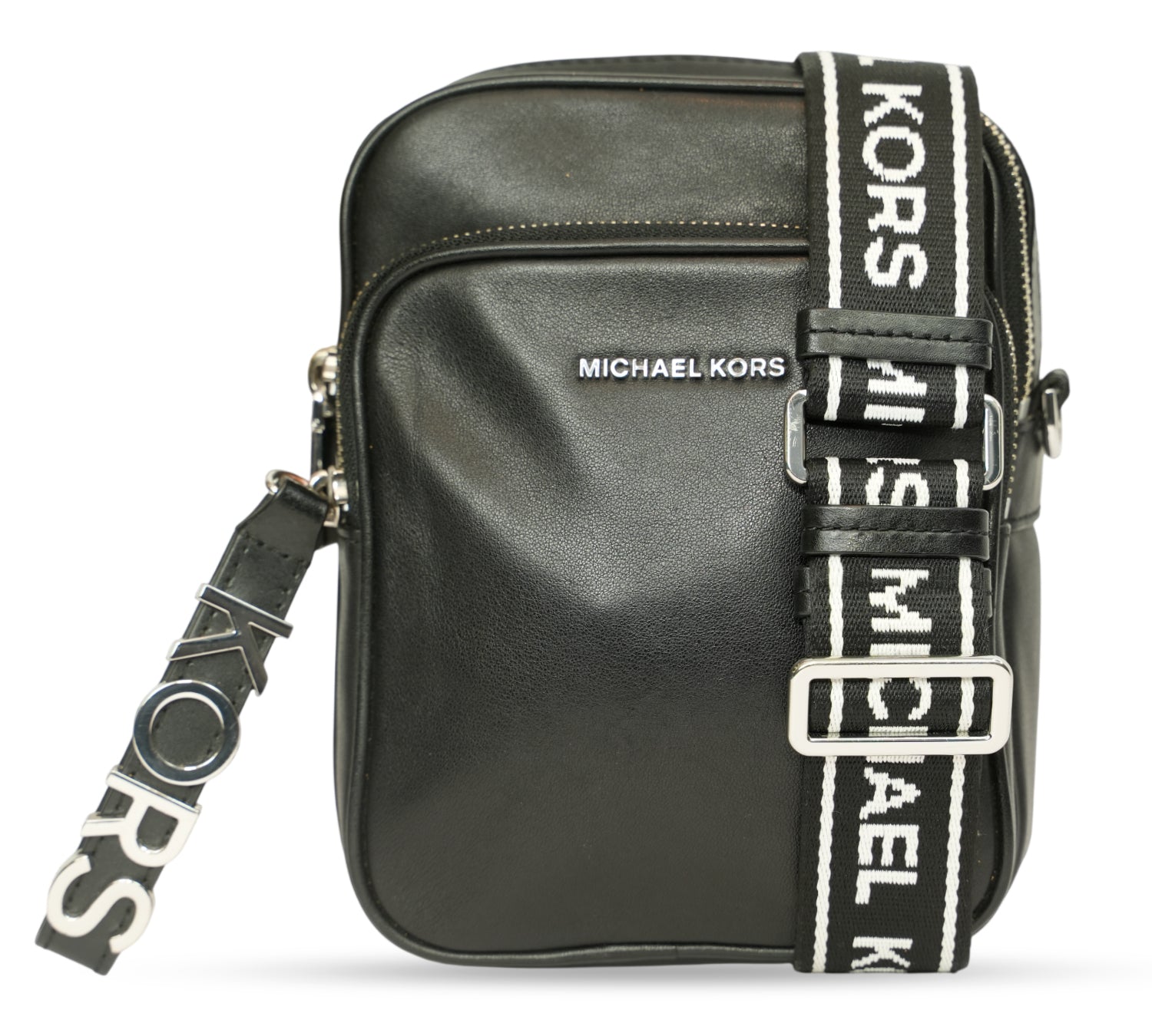 Jet Set Medium Leather Logo Tape Crossbody Bag