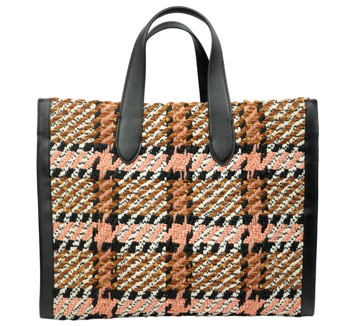 Kate Spade Manhattan Plaid Chunky Woven Fabric Large Tote