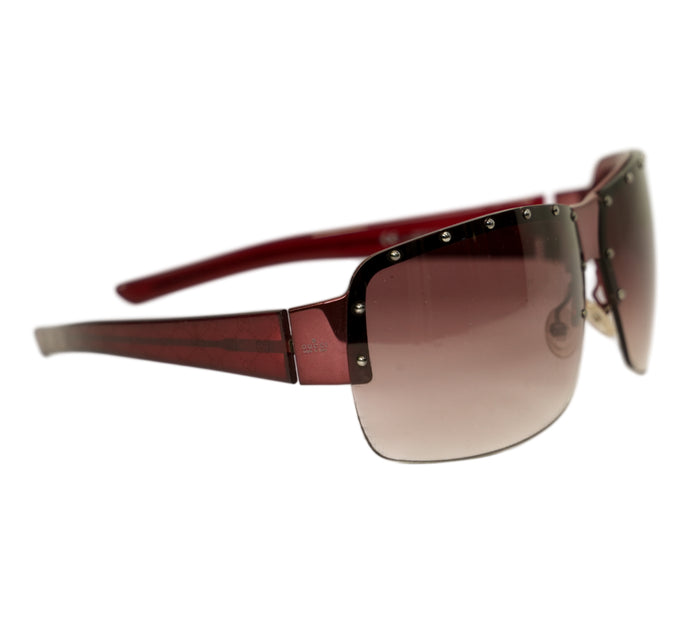 Studded Rimless Shield Sunglasses