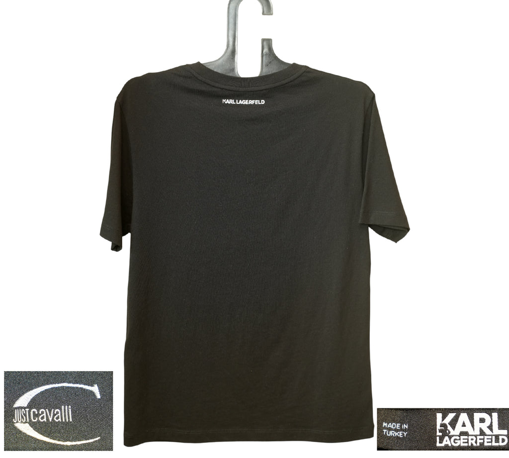 Black Art Deco Karl Logo T-Shirt Size - XS