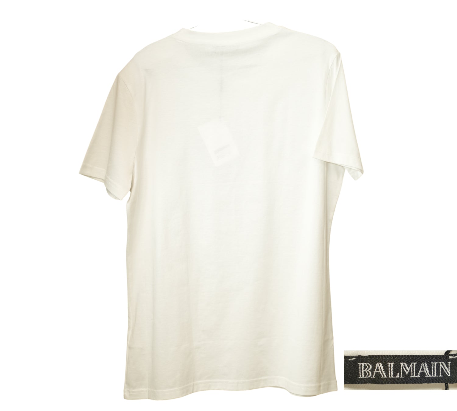 White Button-Detail Logo-Print Cotton T-Shirt Size - S