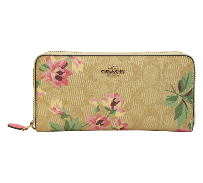 Prairie Rose Print Accordion Zip Wallet