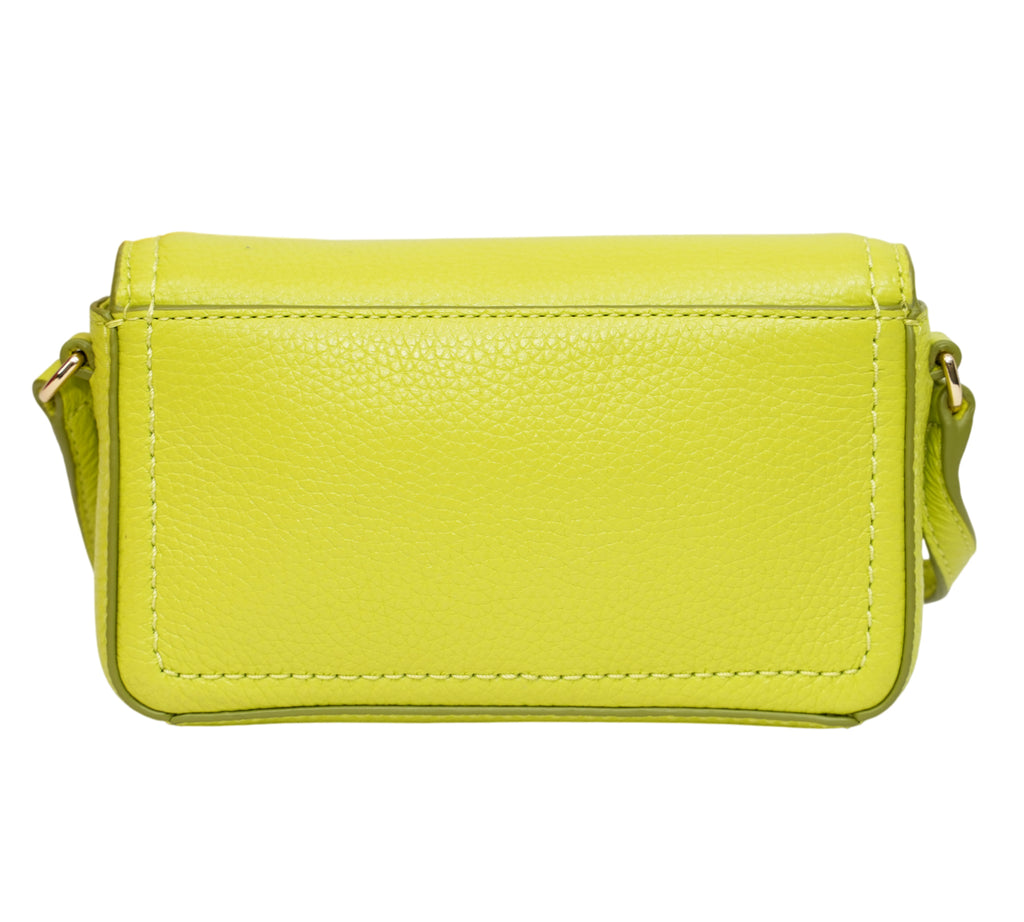 Lime Green Groove Leather Mini Bag