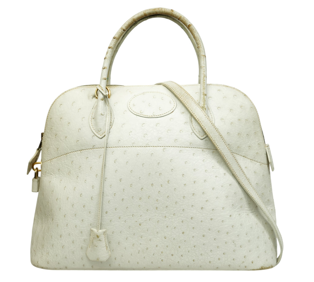 Ostrich Leather Bolide Bag