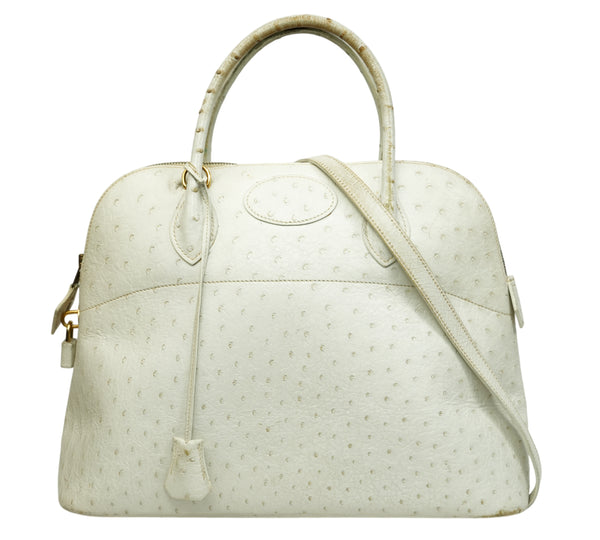 Ostrich Leather Bolide Bag