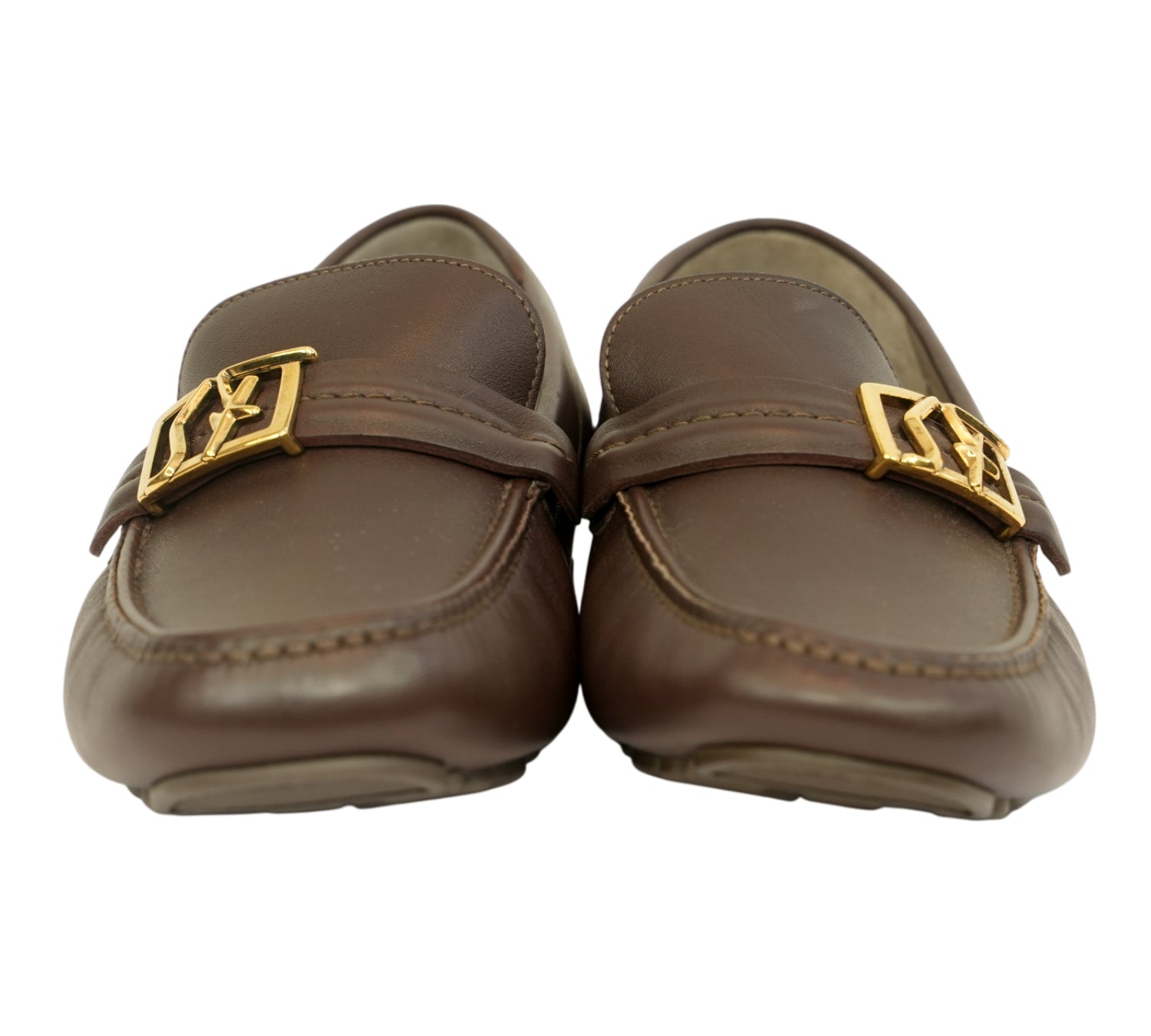Brown Nevada Leather Driver Loafers Size - 7 US