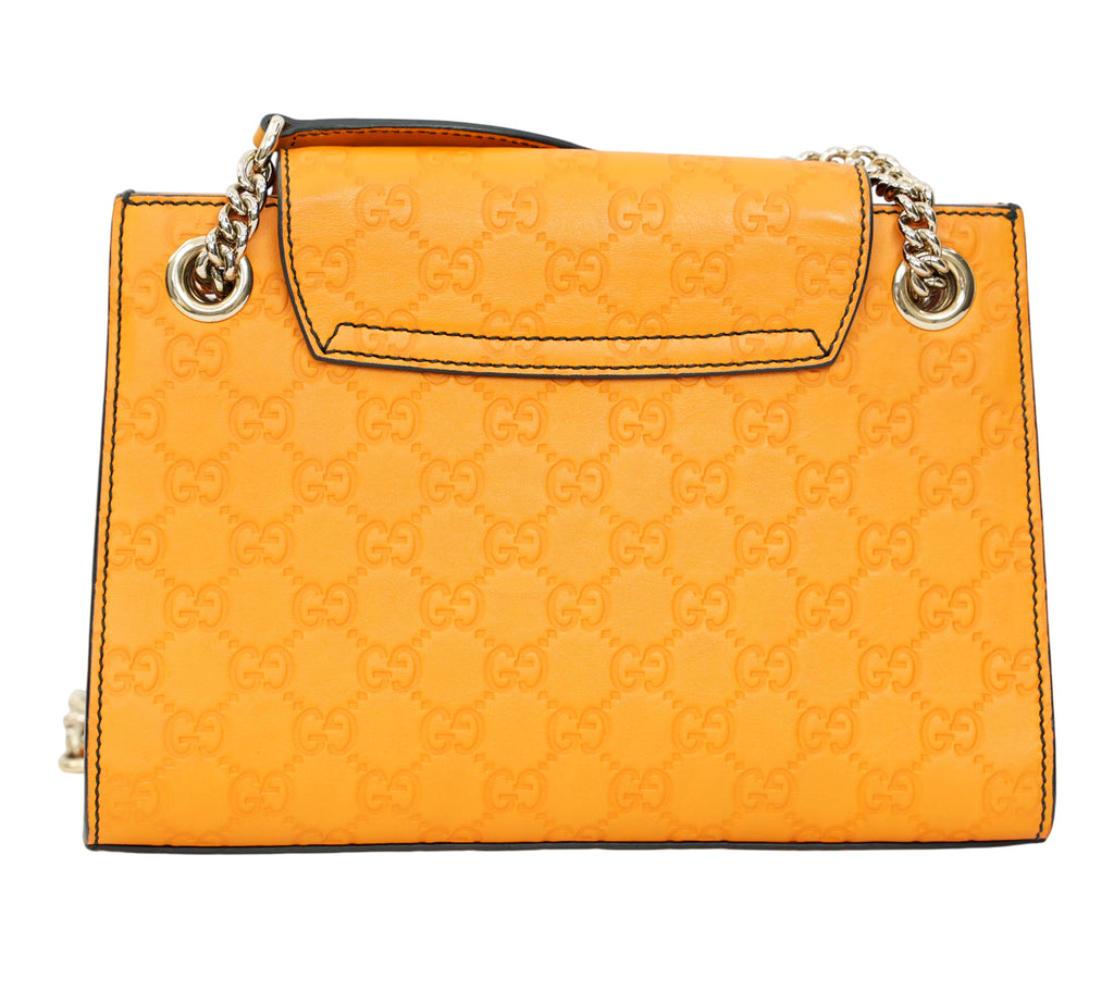 Orange Guccissima Emily Chain Flap Shoulder Bag