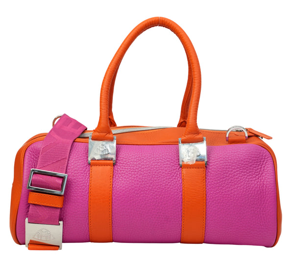 Colour-Blocked Barrel Bag