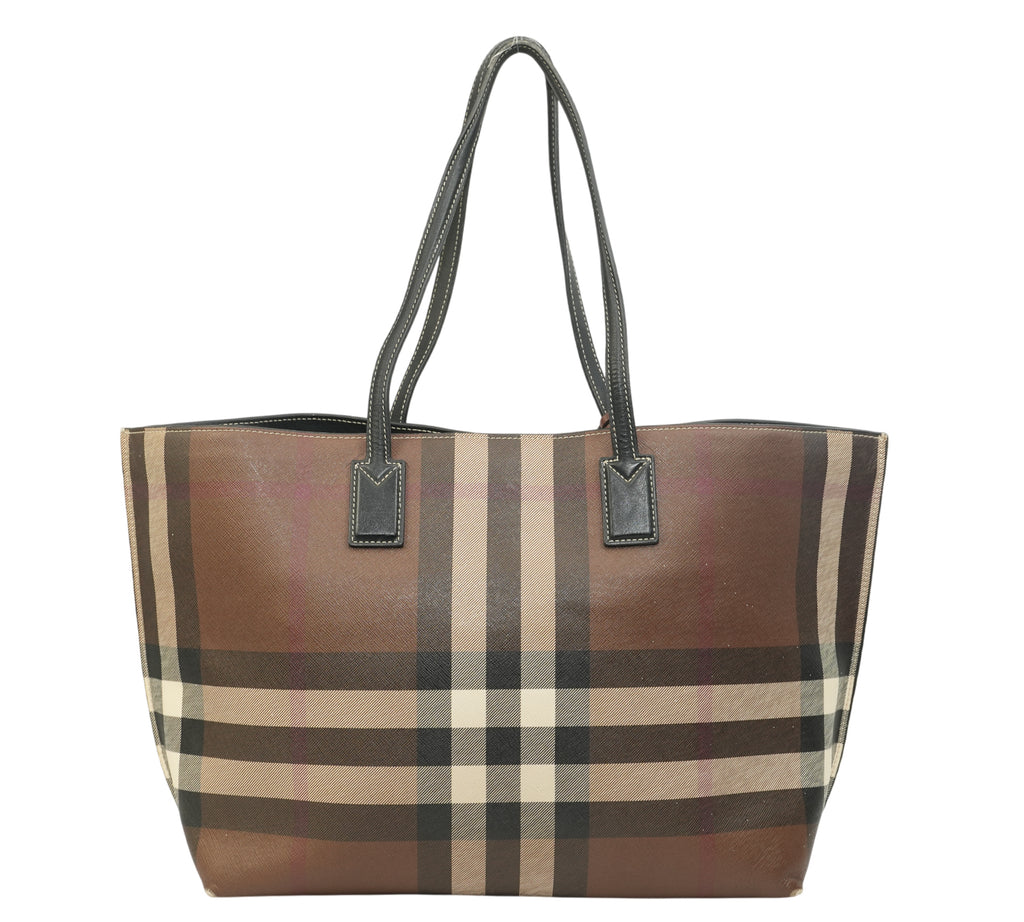 Dark Birch Brown Medium Check Tote Bag