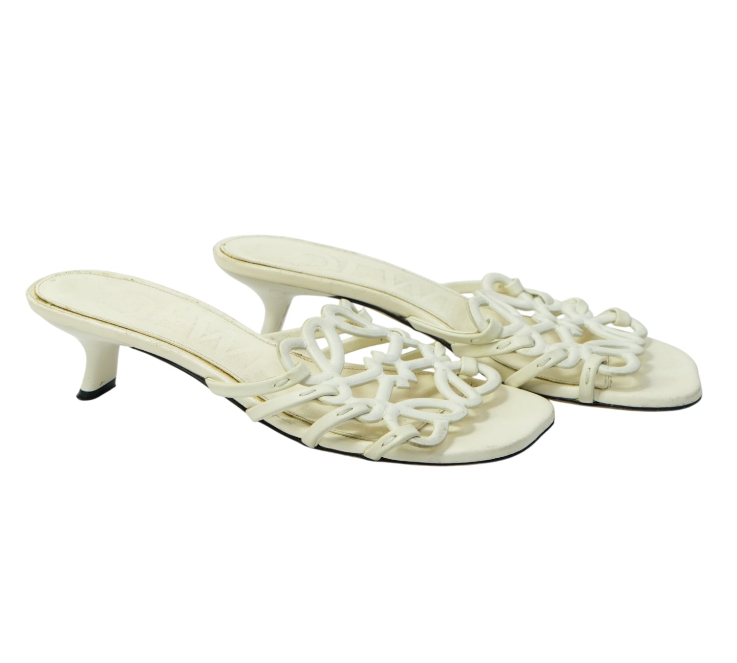 Loewe Petal Anagram Leather Slide Sandals Size 37 - Eur