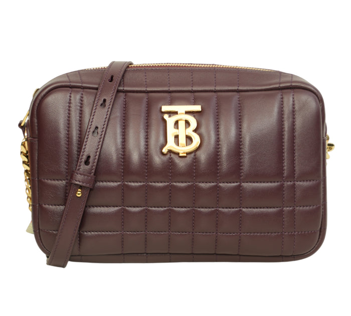 Deep Maroon Lola Quilted Leather Small Camera Bag