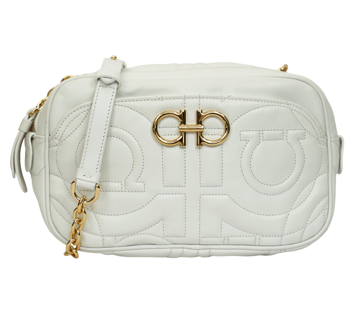 Salvatore Ferragamo Gancini Quilted Leather Camera Bag