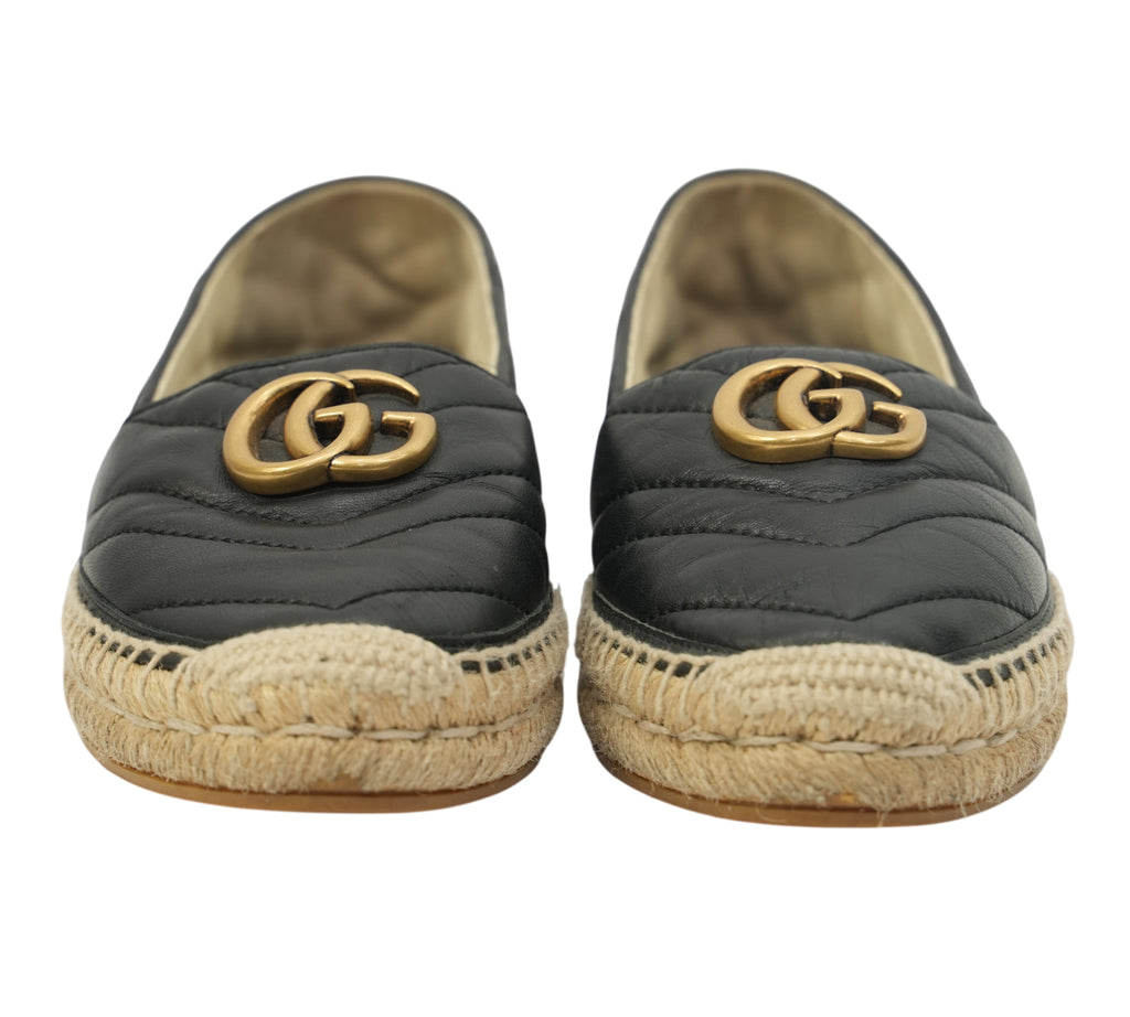 Double G Matelassé Leather Espadrilles Size 35 - Eur