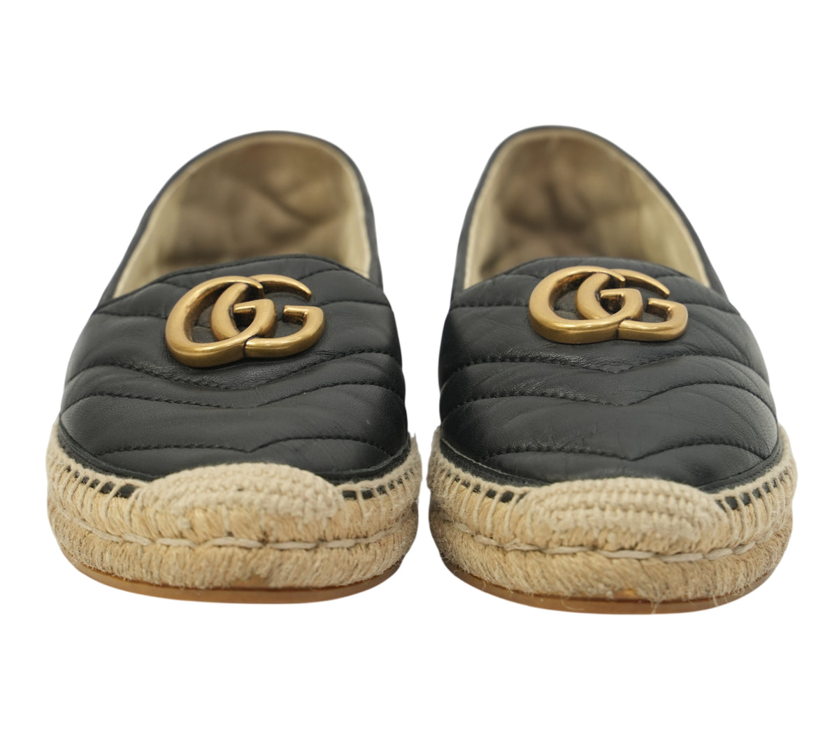 Gucci   Double G Matelassé Leather Espadrilles Size 35 - Eur