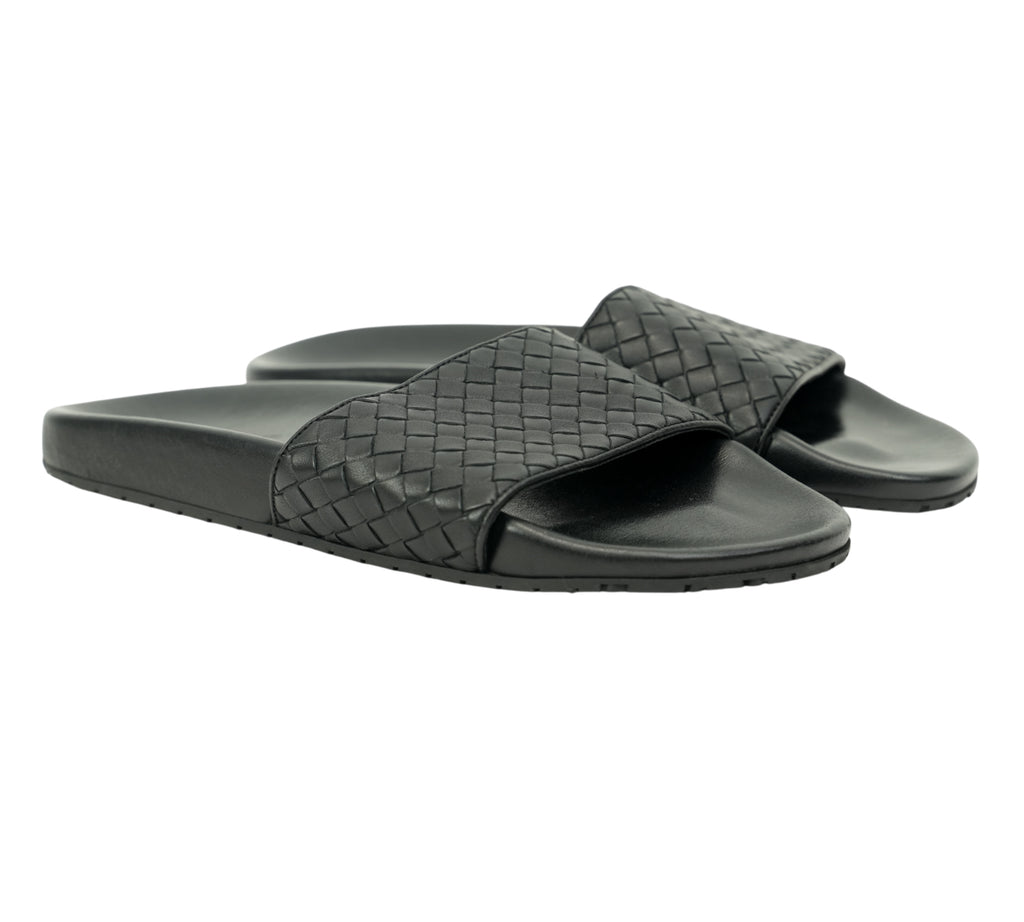 Lake Intrecciato Leather Slides Size 41 - Eur
