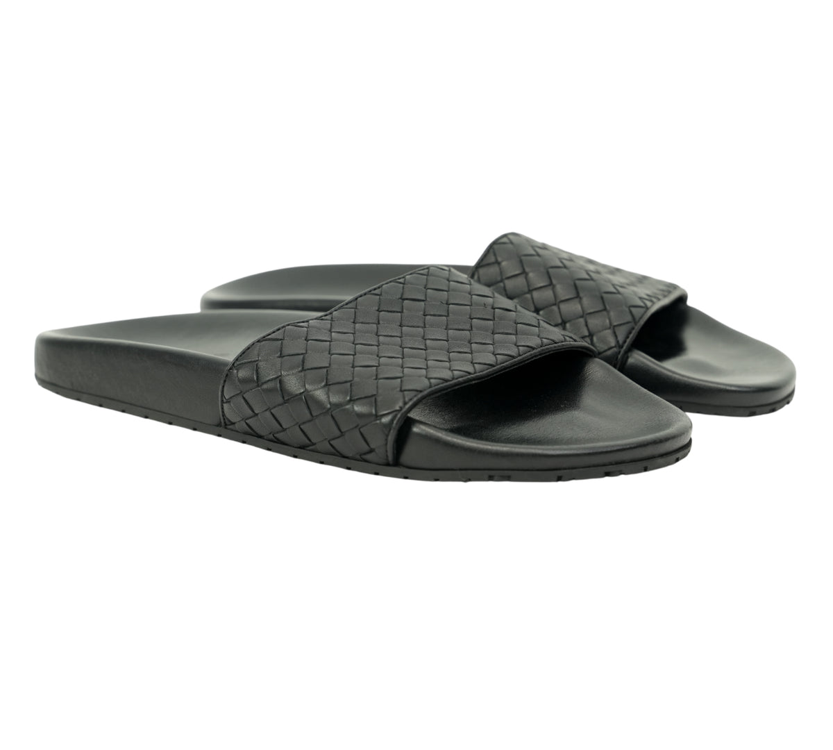Bottega Veneta  Lake Intrecciato Leather Slides Size 41 - Eur