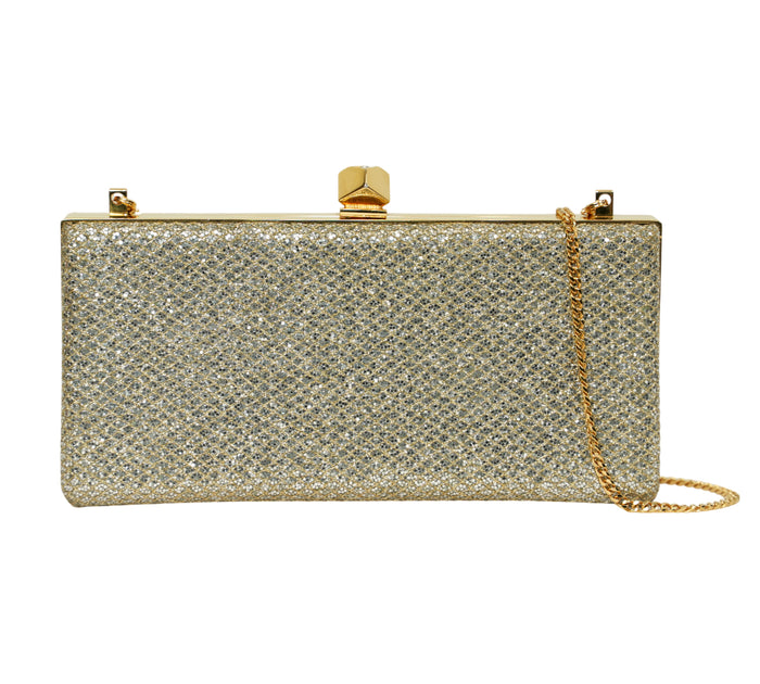 Champagne Celeste Coarse Glitter Clutch