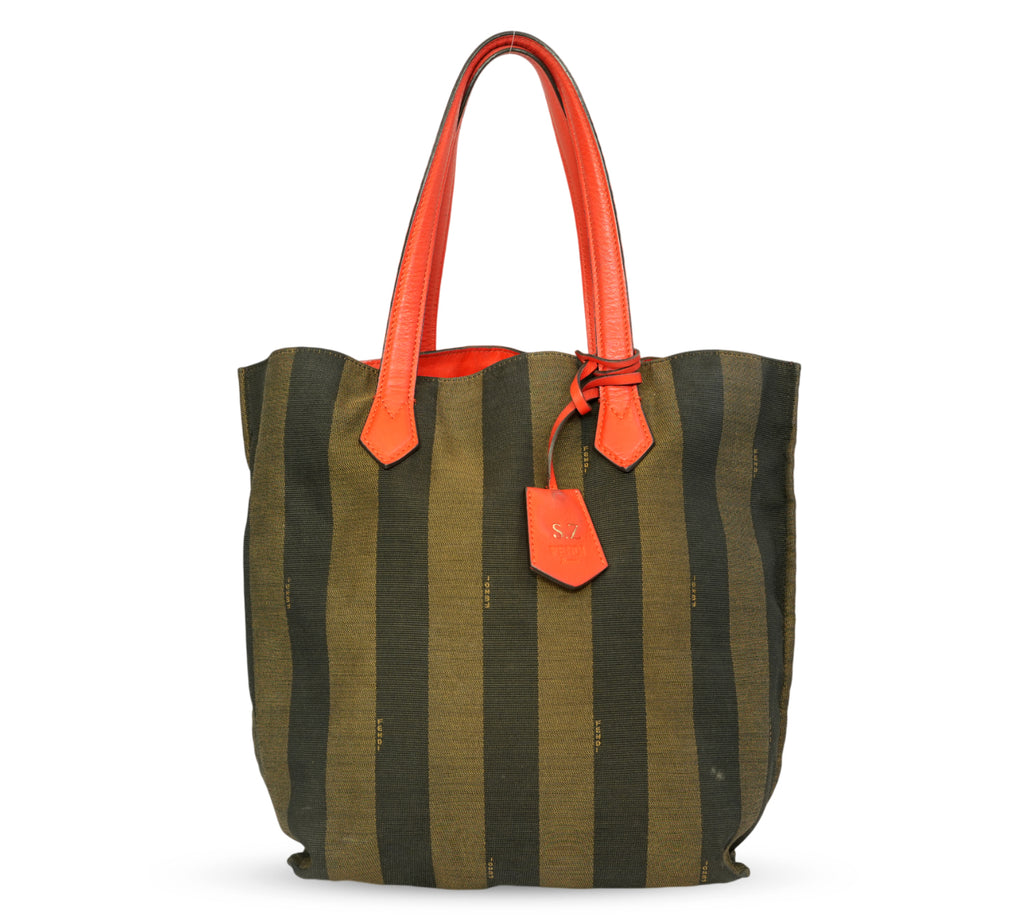 Vertical Open Pequin Canvas Shopping Tote