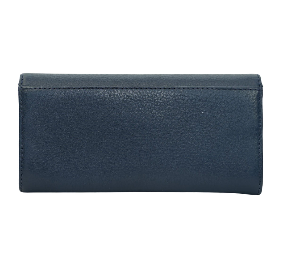 Michael Kors Navy Blue Fulton Flap Continental Leather Wallet