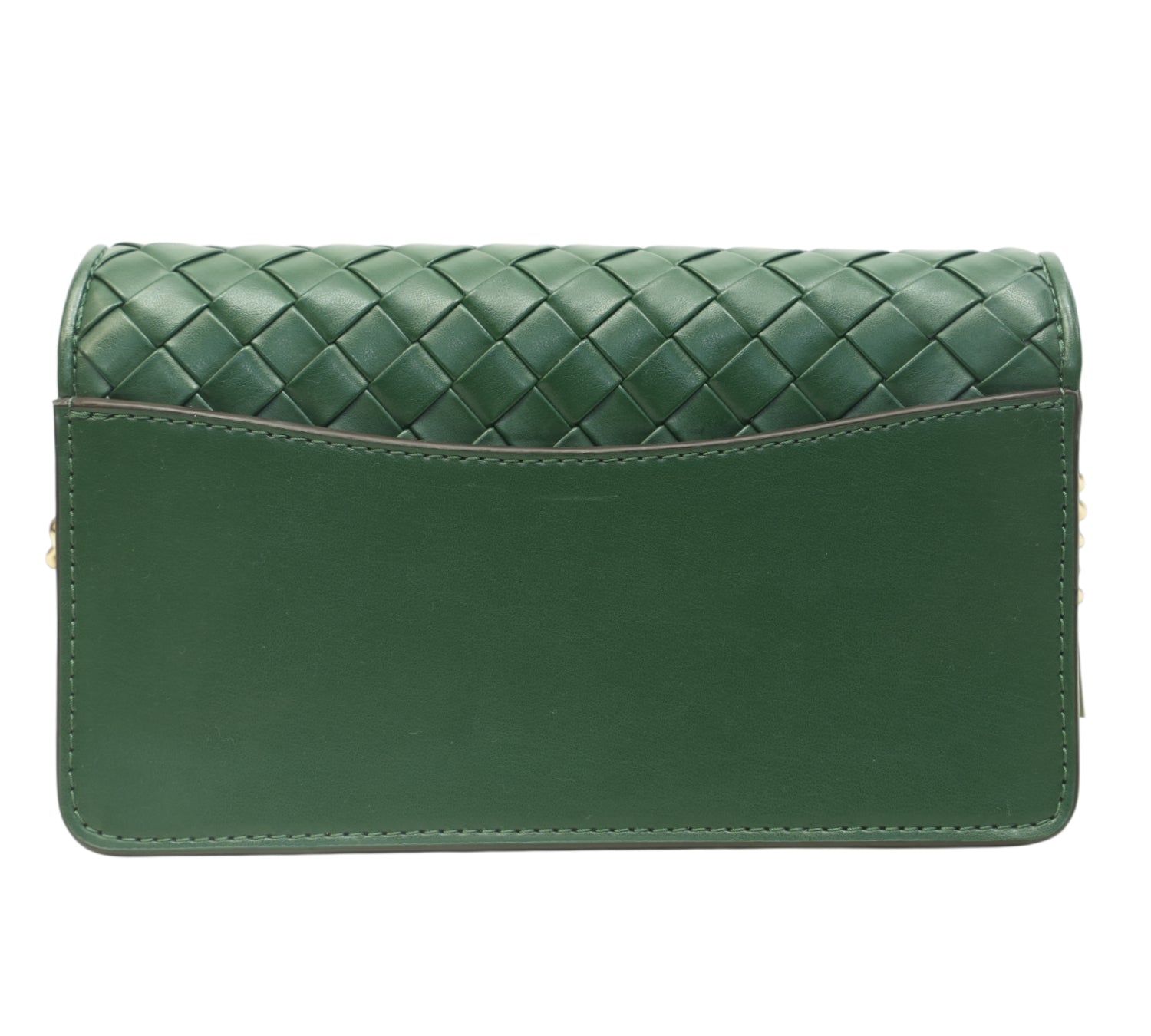 Moss Green Jet Set Medium Woven Crossbody Bag
