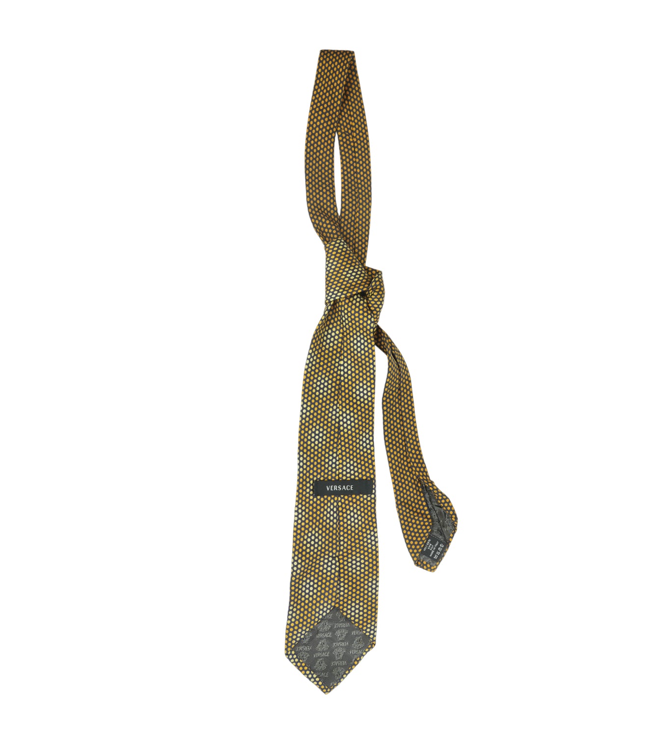 Vintage Yellow Geometric Pattern Silk Jacquard Tie
