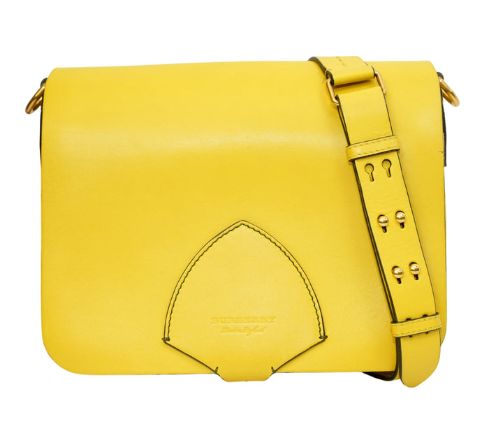 Lemon Yellow Leather Bridle Square Satchel