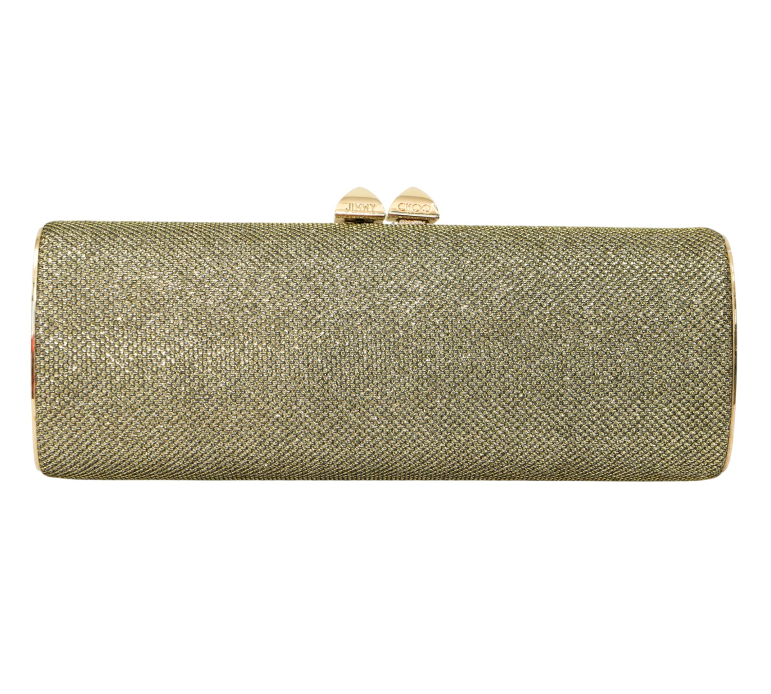 Tube Gold Glitter & Lurex Fabric Clutch