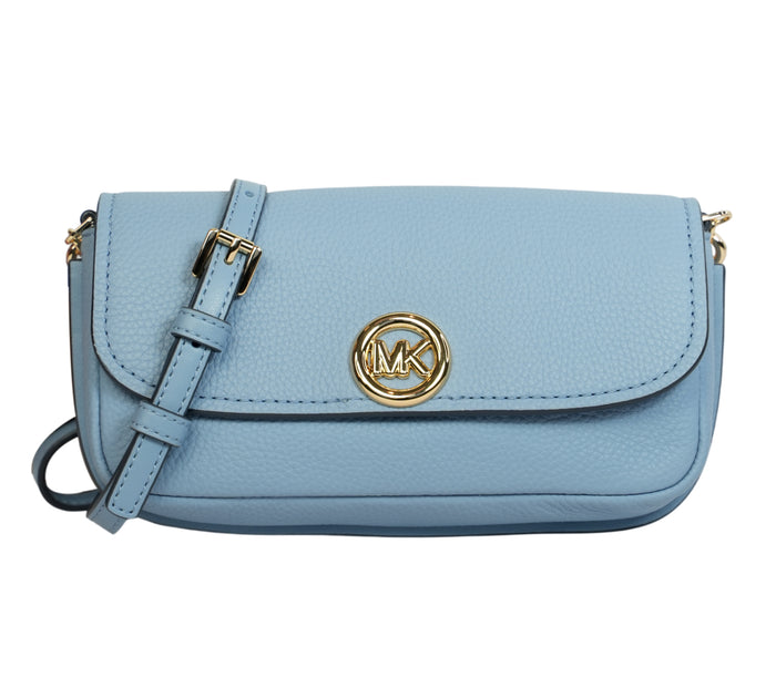 Chambray Nolita Small Pebbled Leather Flap Crossbody Bag