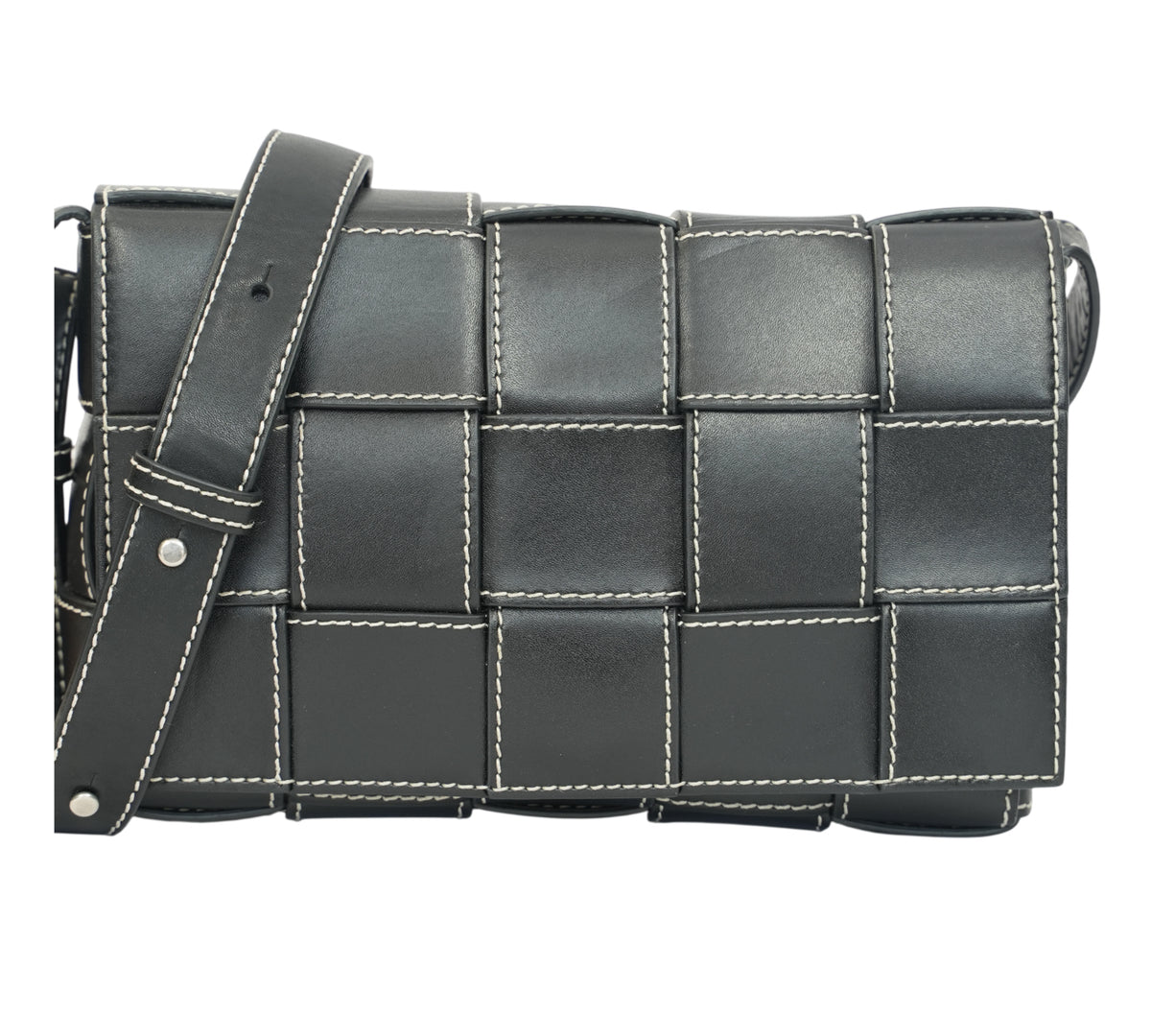 Bottega Veneta  Black Cassette Crossbody Bag