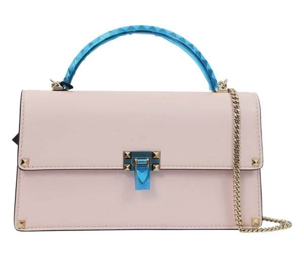 Smooth Pink Garavani Rockstud Alcove Top Handle Bag
