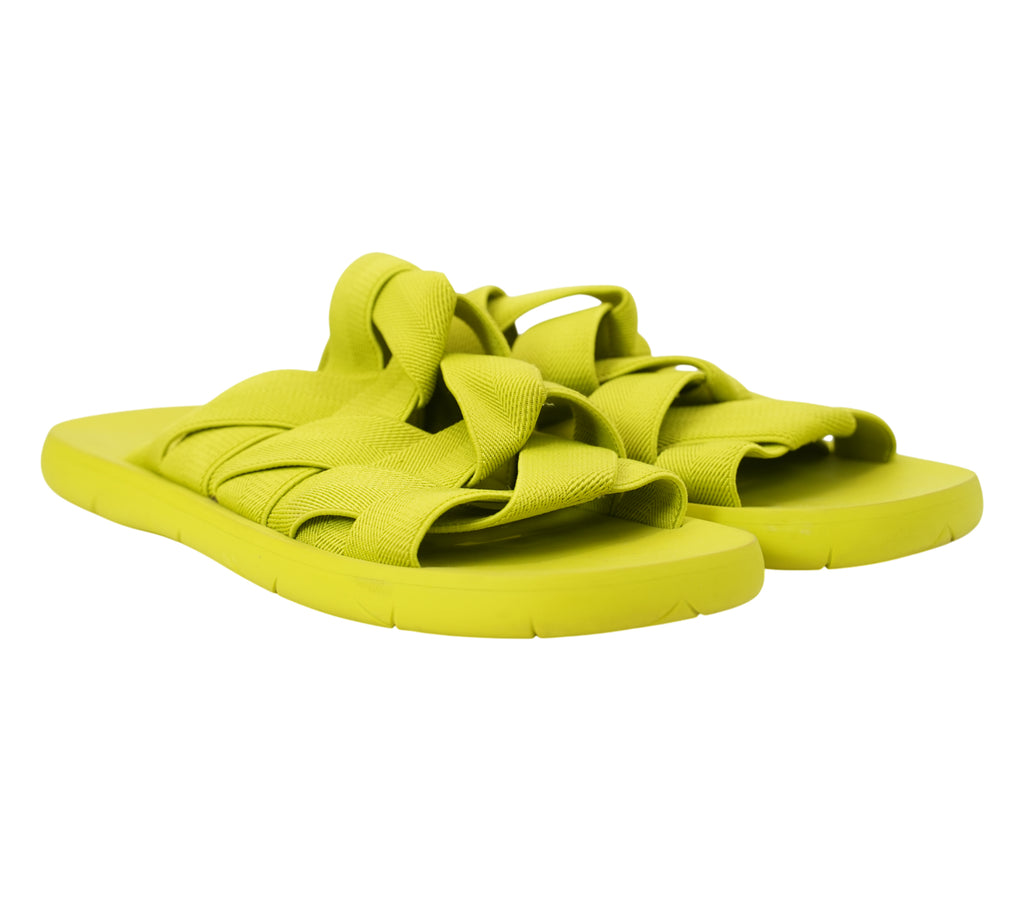 Kiwi Intrecciato Elastic Plat Slides Size 41 - Eur