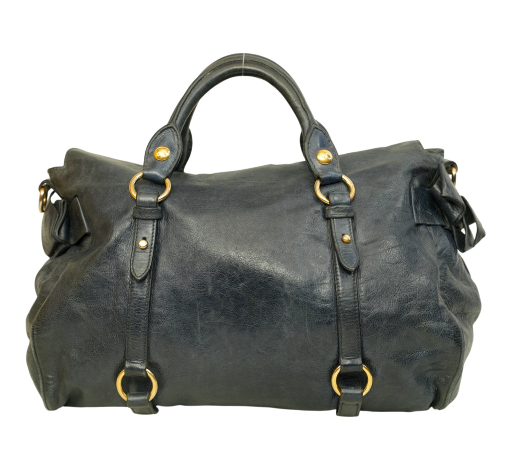 Vitello Lux Bow Satchel Bag