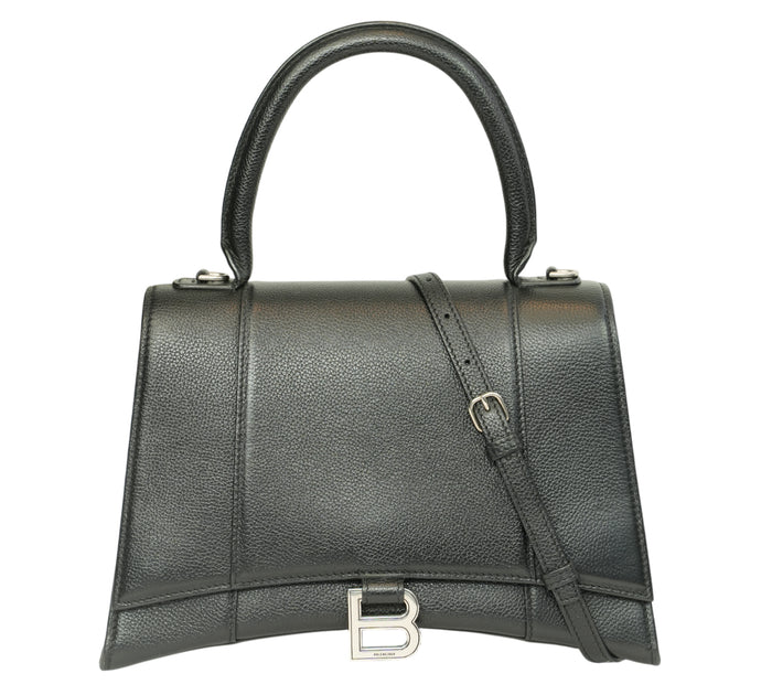 Black Hourglass Top Handle Bag