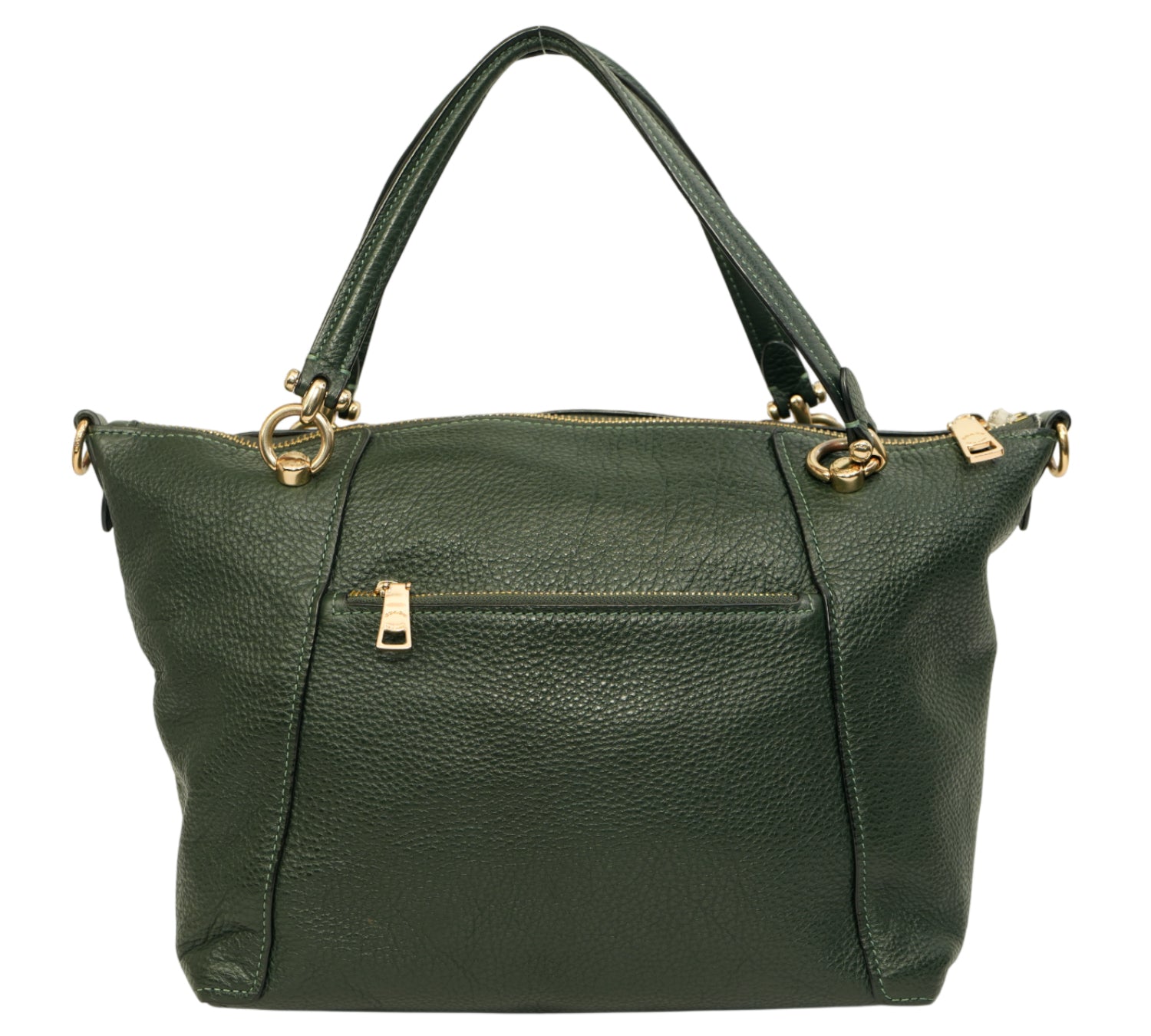 Rich Green Pebble Leather Kacey Satchel