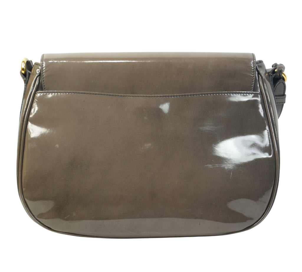 Spazzolato Patent Leather Flap Crossbody Bag