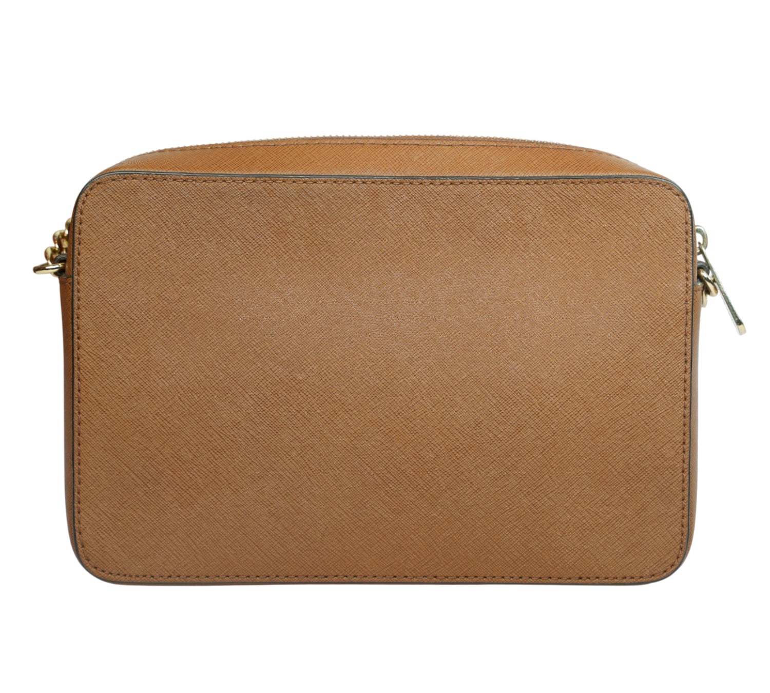 Brown Jet Set Large East West Saffiano Leather Crossbody Bag
