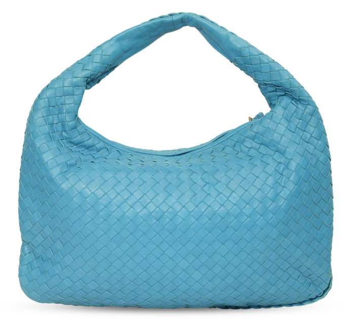 Turquoise Blue Intrecciato Veneta Hobo Bag