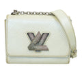 Pale White Twist PM Gourmette Strass Bag