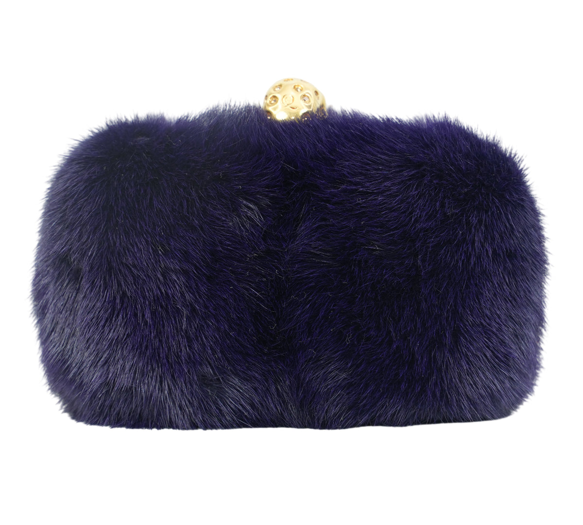 Alexander Mcqueen  Mink Fur Skull-Clasp Clutch