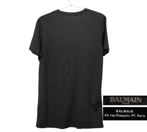 Black Logo-Print Button-Embellished T-Shirt Size - XS