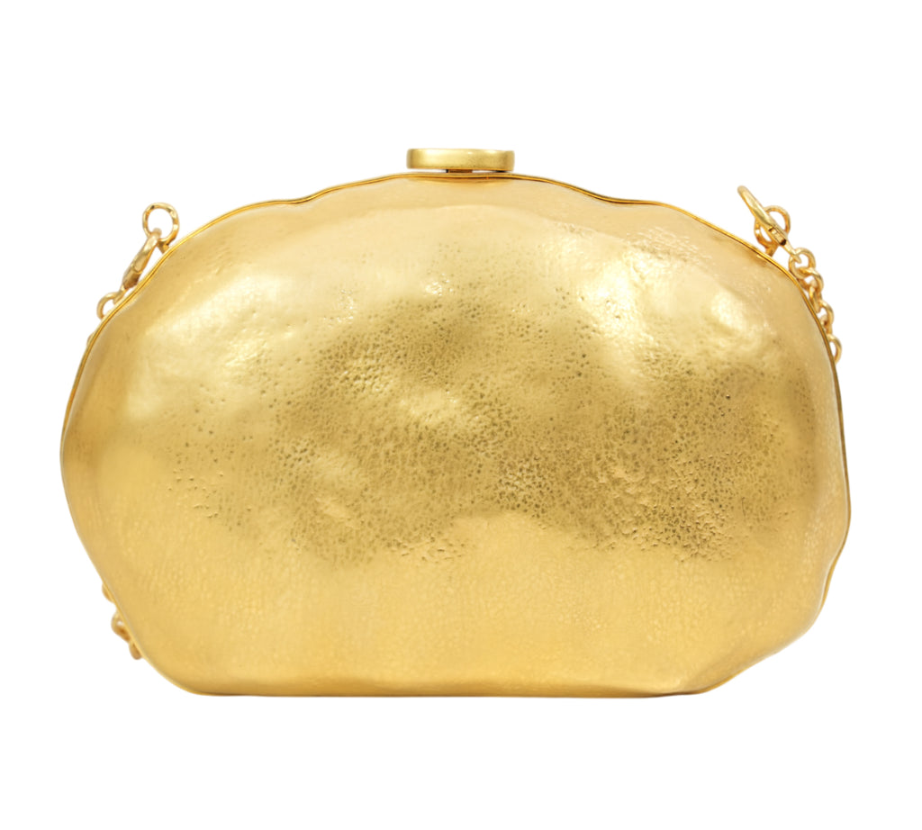 Golden Pierced Lips Bijoux Clutch